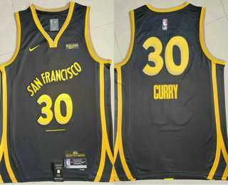 Men%27s Golden State Warriors #30 Stephen Curry Back 2023 City Edition Swingman Sponsor Stitched Jersey->toronto raptors->NBA Jersey